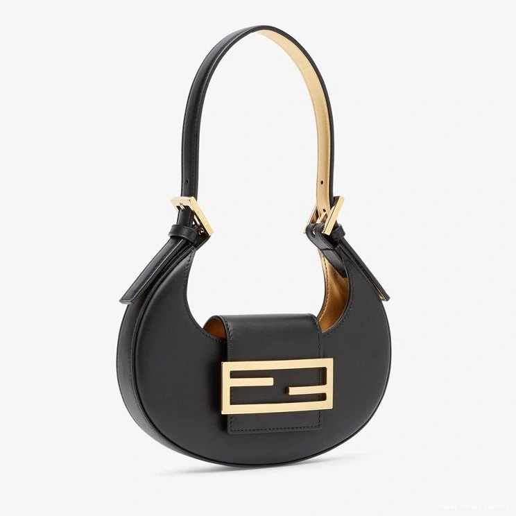 Affordable HOT Leather Mini Cookie In Calf Bag Hobo Black Fendi 0715